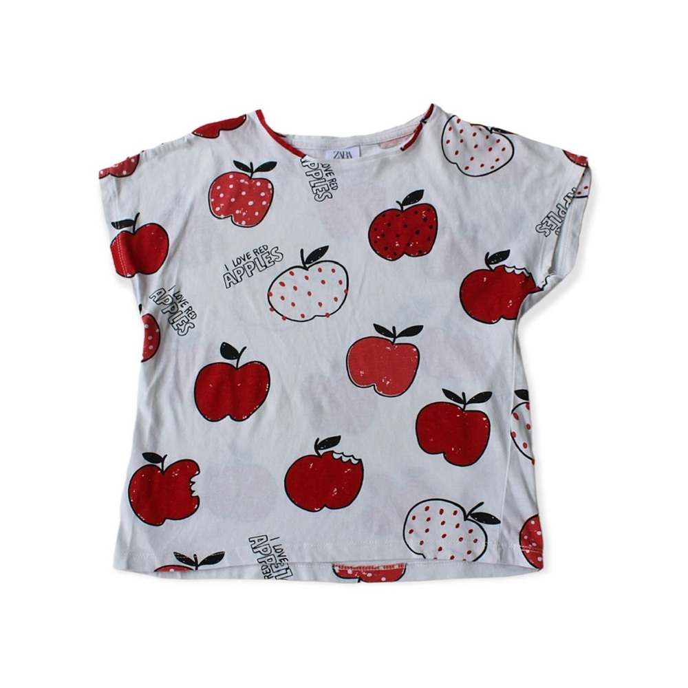 Zara Apple 🍎 Print Tshirt Size 7